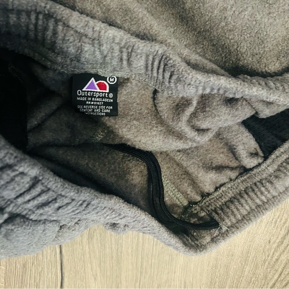 Vintage Outersport Grey Men’s Fleece Joggers Zip Pockets and Zip Ankles Size Med - Picture 5 of 5